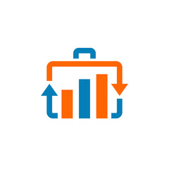 simple modern business finance statistic suit case vector icon