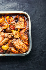 Appetizing rabbit stew.