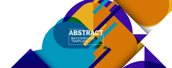 Clean minimal geometric abstract background with triangles and circles. Vector illustration for covers, banners, flyers and posters and other designs