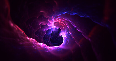 3D rendering abstract multicolor fractal light background