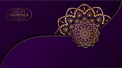 Luxury mandala with golden Arabic Islamic east style , Diwali Greeting Card. Festival holiday design background with mandala