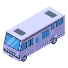 Adventure motorhome icon. Isometric of adventure motorhome vector icon for web design isolated on white background