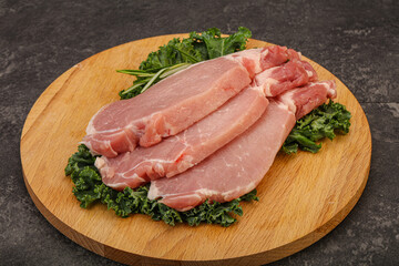 Raw pork steak for cooking