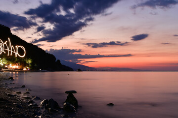 sunset on the beach Kokkino Nero Greece