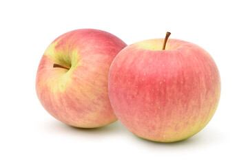 Two fuji apples isolated on white background. clipping path.