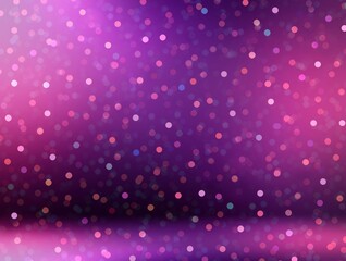 Glittering confetti on purple 3d background. Christmas bokeh decorative illustration.