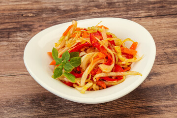 Cabbage salad with carrot and pepper