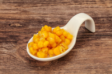 Sweet corn seeds in the bowl