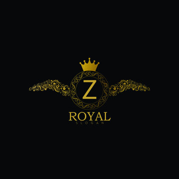 Luxury gold calligraphic vintage emblem with classy floral ornament. Luxury Badge Z Letter Logo. Golden vintage vector logo frame design. Letter Z monogram