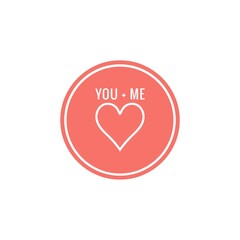 ''You and me'' Love Quote Lettering Illustration
