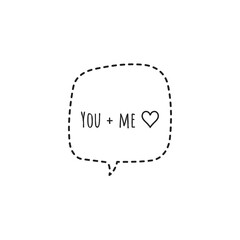''You and me'' Love Quote Lettering Illustration
