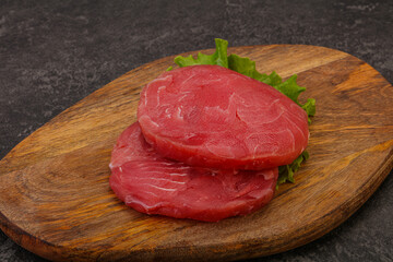 Raw tuna steak for grill