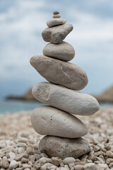 Fototapeta na wymiar Stone balancing close up