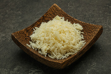 Steamed basmati rice in the bowl