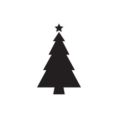 Simple christmas tree flat icon design vector