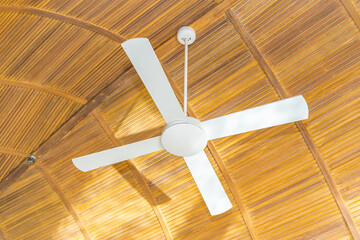 White ceiling electric fan decoration interior