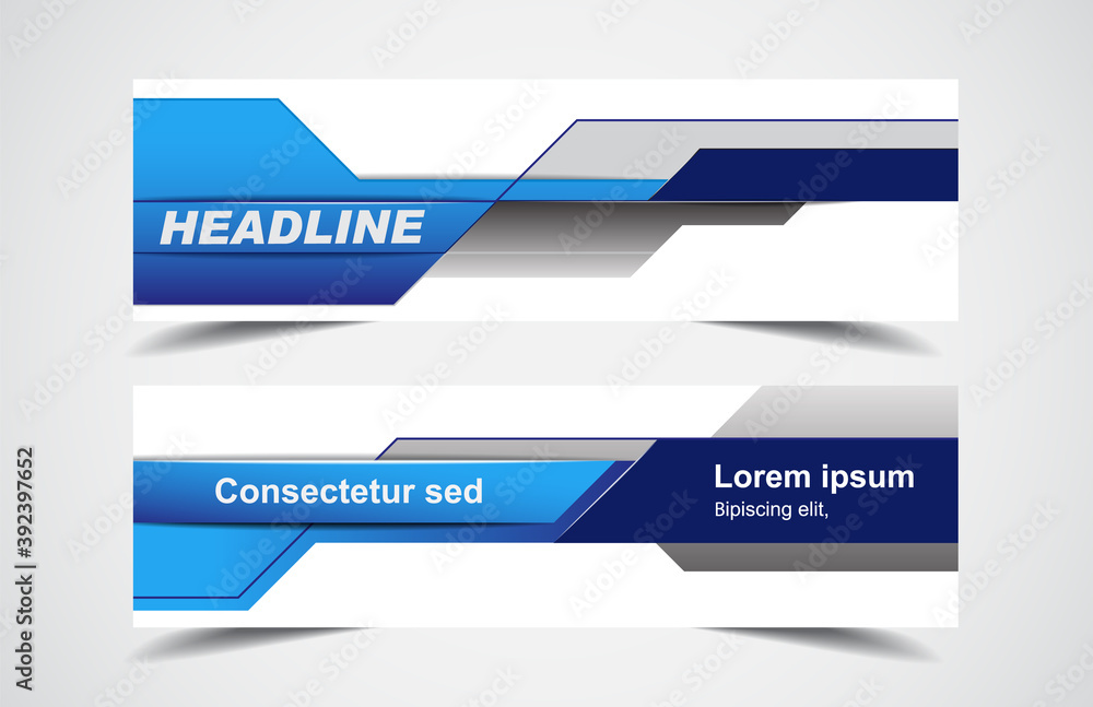 Wall mural set of modern design - vector web banners design background or header templates, horizontal advertis
