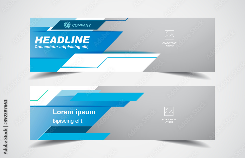 Wall mural set of modern design - vector web banners design background or header templates, horizontal advertis