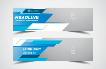 Set of modern design - Vector web banners design background or header templates, horizontal advertising business banner.