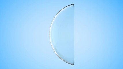 3d rendering contact lens on blue background 4k footage