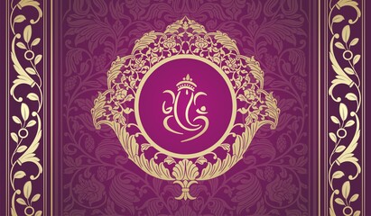 Ganesha, wedding card, royal Rajasthan, India	