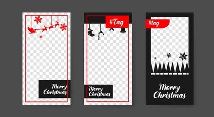Social media post templates for digital marketing and sales promotion on christmas and new year. fashion advertising. Offer social media banners. vector photo frame mockup illustration