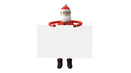 Santa Claus postcard template. 3d illustration