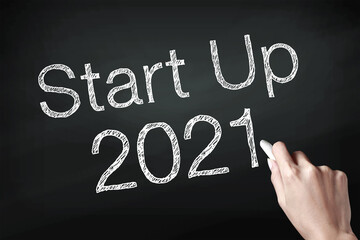 Start up 2021 with hand.