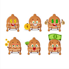 Christmas hat cookies cartoon character with cute emoticon bring money