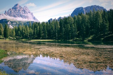 Spiegelung Berge im See