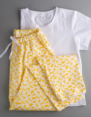 layout of women's nightwear, pajamas, delicate, beautiful, fashionable, comfortable