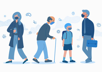 People wearing masks to prevent the virus outbreak