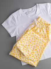 layout of women's nightwear, pajamas, delicate, beautiful, fashionable, comfortable