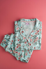 layout of women's nightwear, pajamas, delicate, beautiful, fashionable, comfortable