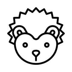 Hedgehog head icon, Thanksgiving related vector