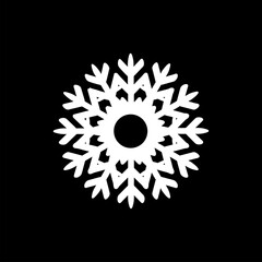 Snowflake icon isolated on black background. Snow symbol modern, simple, vector, icon for website design, mobile app, ui. Vector Illustration