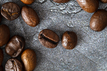 Delicious coffee beans, close-up photo of coffee beans
