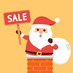 Merry Christmas and happy new year greeting poster. Holiday cartoon character.