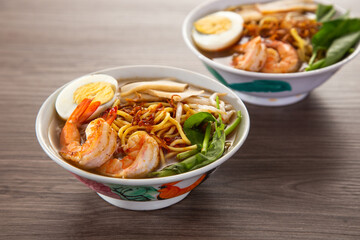 Spicy Prawn Noodle. A delicacy made popular by the Chinese in Malaysia and Singapore