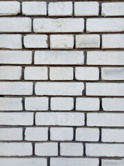 Brickwork. White silicate brick wall. Abstract background. Vertical frame