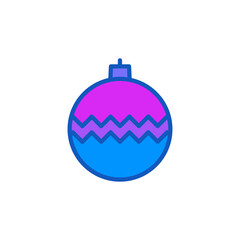 Colorful Christmas ball icon isolated on white background. Christmas bauble symbol modern, simple, vector, icon for website design, mobile app, ui. Vector Illustration