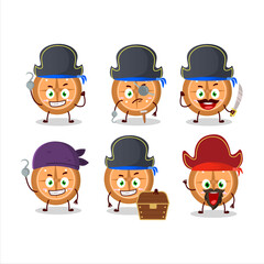 Cartoon character of compass cookies with various pirates emoticons
