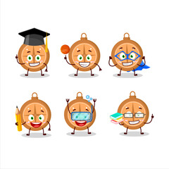 School student of compass cookies cartoon character with various expressions