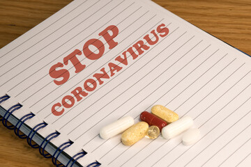 Notebook with English text 