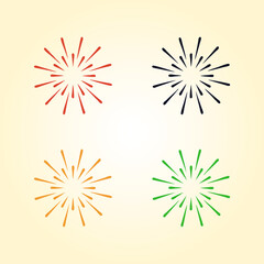 new year fireworks decoration isolated on white background vector illustration EPS10