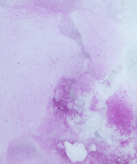 Purple paint on the snow in winter.