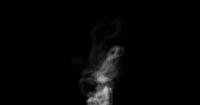 Soft Smoke in Slow Motion on Dark Background. Animated Fume Effect Floating Rises Up