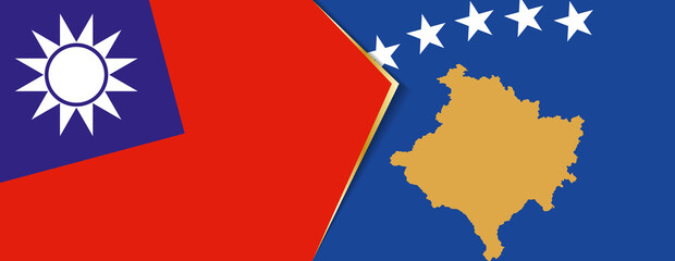 Taiwan and Kosovo flags, two vector flags.