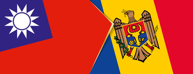 Taiwan and Moldova flags, two vector flags.