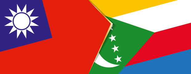 Taiwan and Comoros flags, two vector flags.